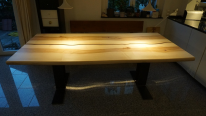 dining table maple in two parts