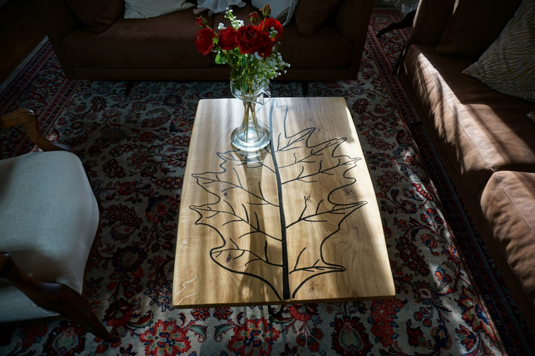 coffee table unique oak leaf