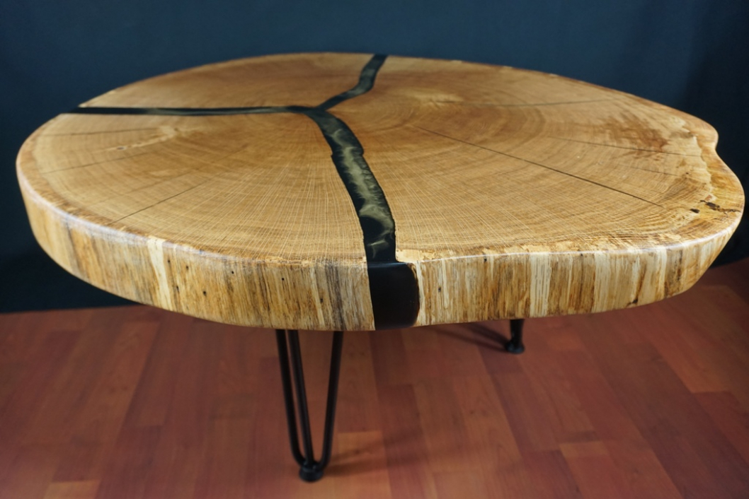 Unique coffee table oak river table