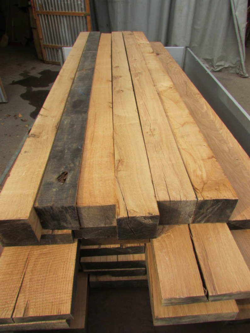 Oak squared timber and planks