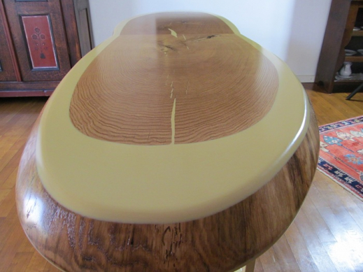 dining table with resin