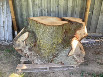 oak block table