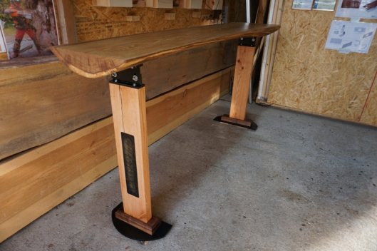 Unique oak trunk bar counter