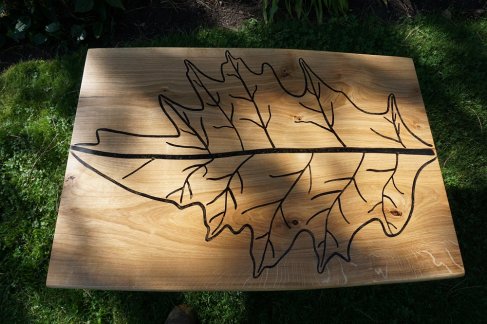 leaf-line oak coffee table