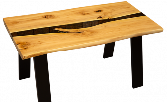 TP16 - unique coffee table top robinia with epoxy resin filling