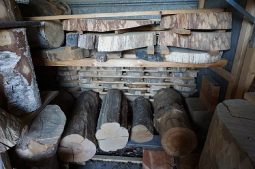 several log sections in stock
