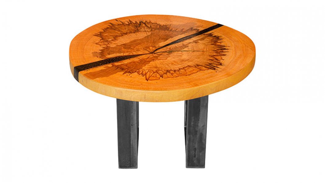 Coffee table top beech with epoxy resin filling